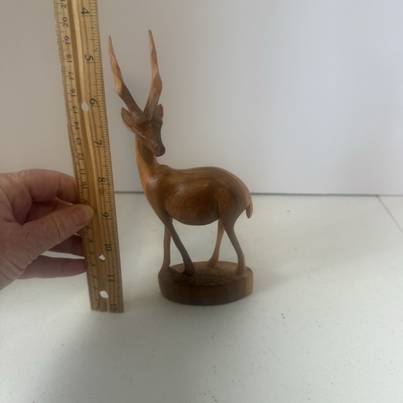 Vintage Gazelle African Kenya Wooden Hand Carved Art Sculpture - Picture 5 of 5